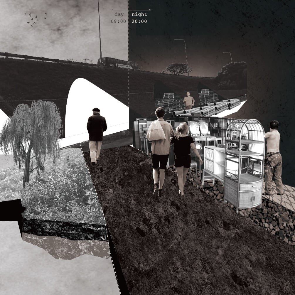 Material-scape collage